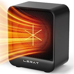 Lerat Electric Space Heater, Small Heater for Indoor Use, 500 Watts High Power and 2 Speed, Mini Personal Heater for Office Desk Camping, Black-10