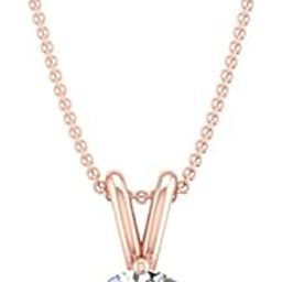 Real Diamond Stone Original Certified 3.20 Carat Unique Collection Pendant Pure Rose Gold Solitaire Round Shaped Necklace Neck Piece Best AAA+++Quality Asli Heera रियल डायमंड नेकलेस-22