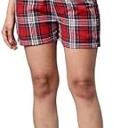 Women Mid-Rise Checked Cotton Lounge Shorts-image-62