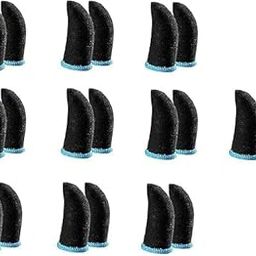 Gaming Finger Sleeve for Pubg and Free Fire, Sweat-Proof Thumb Sleeves for Mobile and Phone Gaming Finger Sleeve for Mobile Phone Game Gaming Gloves - Black, (Pack of 10Pair)-26