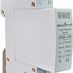 amiciSmart AC Surge Protector, 2-Pole 20KA~40KA 275V SPD Lightning Protection Device-19