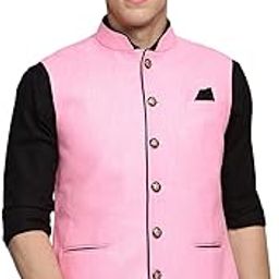 SHOWOFF Men's Solid Fuchsia Ethnic Nehru Jackets-BD-901_Fuchsia-image-25