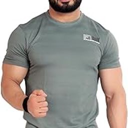 Men Round Neck Slim Fit Gym Sports T-Shirt-image-54