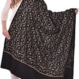 Needlework Kashmiri Wool Embroidered Women Shawl (Black)-picture-22
