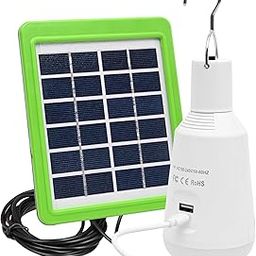 GIGAWATTS GW-168B 7W Solar LED Portable Bulb with 6V Panel 2600 mAh Battery & 8000K Colour Temperature 560lm Solar-Powered Emergency Light for Camping Home Office (1 Pc, White)-2