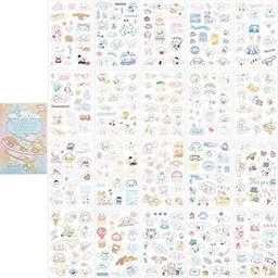 R H LIFESTYLE 20 Sheets Cinnamoroll Sanrio Stickers Set Cute Kawaii Cartoon PET Waterproof Decorative Sticker for Journal, Laptop, Scrapbook and DIY Art Craft-16