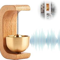 KANISYA Handcrafted Wooden Door Bell with Brass Bowl, Traditional Hanging Door Chime for Home, Entrance, Temple & Wall Decor Indian Design Vintage Style Decorative Entryway Bell for Indoors & Outdoors-24