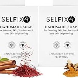 SELFIXA Ayurvedic Tan Removal Soap for Men & Women Pack Of 4 | Best Soap for Tan Removal with Saffron, Sandalwood, Aloe Vera & Milk | Brightening Skin, Reduces Dark Spots & Pigmentation | Paraben Free (400gm)-14