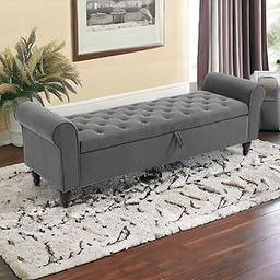 PineCrafts Grand 3-Seater Couch, Bench with Settee with Storage - Perfect for Spacious Living Areas (Grey)-image-2