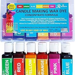 Color for Candle Making Wax Dye Pigment Set of 6 Colors, 20 ML Each Candle Pigment Liquid Colors and Candle Making Dyes for All Types of Candle Wax-image-60