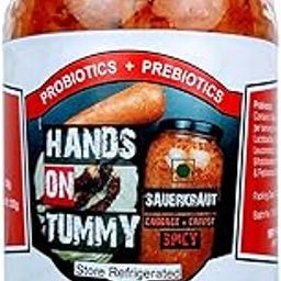 Hands on Tummy - Sauerkraut Spicy (330 Grams) - Probiotic - Spicy Fermented Cabbage + Carrot Mixed Pickle - Organic-image-42