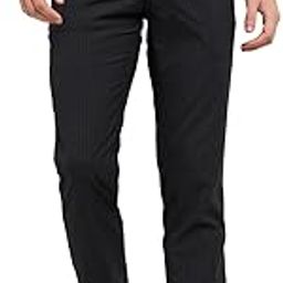 Men Slim Fit Structure Pattern Poly Viscose Blend Flat Front Formal Trouser-picture-5