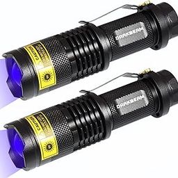 DARKBEAM UV 365nm Light Flashlight 2 Packs Wood's lamp Blacklight LED Portable Mini Handheld Torch Detector for Dog Urine Pet 370nm Anti-counterfeiting Identification, Resin Curing-38