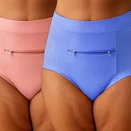 fashiol Women's Full Coverage Cotton Spandex Boyshort Panty Soft Stretchable Front Pocket Panties Hipster Underwear (Multicolor) - Pack of 2-picture-7