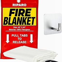 Riparo Emergency Fire Blanket for Home and Kitchen - Fire Suppression Blankets for Home, Kitchen, BBQ, and Car 40” x 40” - Flame Retardant Fire Blanket W/Hook - Fire Extinguisher Alternative-image-48