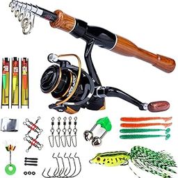 Sougayilang Spinning Fishing Pole Combo, Fishing Rod and Reel Full Set for Freshwater and Saltwater Fishing Combo-1.6m Rod and DC3000-picture-18