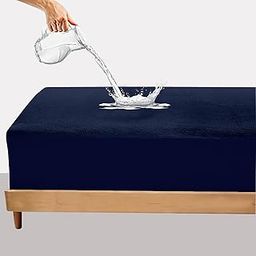 OYO BABY 100% Waterproof Premium Cotton Feel Mattress Protector King Size 78 x 72 Inch|Ultra Soft Breathable & Hypoallergenic Fitted Bed Protector Terry Cover(6.5x6 feet, Fits Upto 10 Inch,Dark Blue)-image-46