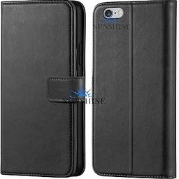 SUNSHINE® Leather Vintage Shock Proof Flip Case Back Cover for Apple iPhone 6 Plus Sport (Flexible | Leather Finish | Card Pockets Wallet & Stand | Black)-image-12
