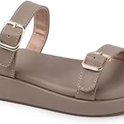 Women's Double-Strap Buckle Platform Sandals-image-44