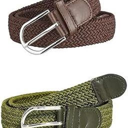 CH Men's & Women Brown Green Cotton Canvas Stretchable Belt Free Size Fit On Upto 36Inch Waist(CH-0176)-6