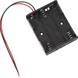 Electronic Spices Triple AA Battery Case Holder with Lead Wire DIY Battery Storage Boxes, Slots in Parallel Black Plastic Batteries Case with Pin (Triple Slot)-13
