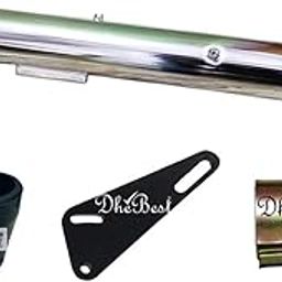 Dhe Best Bike Bullet Silencer Exhaust Customized Long Bottle Punjab Dholki Thin Pipe Chrome with Zed Clamp Bush Only BS6 Model for RE Standard Bullet 500 EFI-19