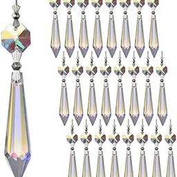A.V. TRADERS New Modern 55mm Red Crystal Glass Chandelier Crystal Prisms Lighting Lamp Decoration Parts (Pack of 25 Pcs)-image-1