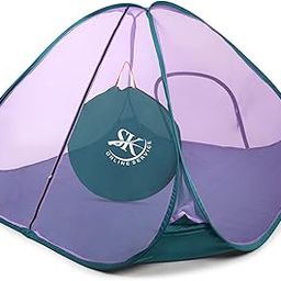 SK ONLINE SERVICES Polyester Foldable Double Bed with Base (Suitable for L*W*H : 7*7*5.2 Feet) with Long Zipper one Side to Enter and exit Without Bending (Purple)-image-76