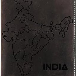 Natural Leather Passport Cover #342 (Indian Map, Brown)-image-36