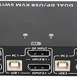 Zunate DisplayPort KVM Switch Dual Monitor, 8K KVM Switch 2 Monitors 2 Computers DisplayPort, USB 2.0 Port 2 in 2 Out DisplayPort,1.4 Dual Monitor KVM Switch-image-6