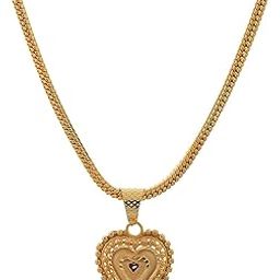 1gm 22Ct Gold Plated Pendant and Chain for Men/Women/Girls || Traditional Ethnic One Gram Gold Plated Red Meena Pendant Set for Women-19