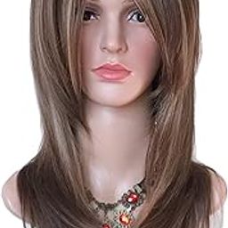 PRAVRAJYA Women Hair Wig Brown Highlight 24 Inches Long Curly Wig | Washable Full Head Hair Wig for Birthday, Party, Wedding, Halloween and Cosplay-image-3