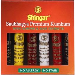 Shingar Saubhagya Premium Kumkum | With Fine Tip Applicator | Enriched With Almond & Aloe Extracts | For All Skin Types | Travel Friendly | Matte Finish | Single-stroke Application | liquid kumkum | liquid bindi | kumkum for women – Pack Of 6, Multicolor – 30g-7