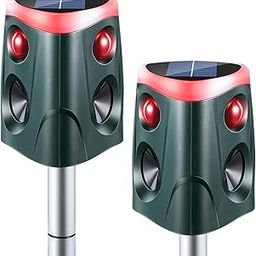 Qualirey 2 Pack Solar Ultrasonic Animal Repeller, 360 All Round Cat Repellent Outdoor with Flashing Lights Waterproof, Motion Detection Animal Deterrent Devices for Dog Skunk Squirrel Raccoon Rabbit-picture-6