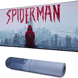 SoulAbiti Deskpad XXL 36x14 Inch Anti-Fray Edges Non-Slip Waterproof Prints HD Art Gaming Mouse Pad Smooth Surface Office Home 3mm Desk Mat DC Marvel Merchandise (Spiderman New York)-image-13