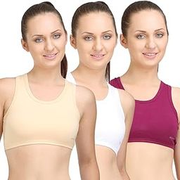 Women's Cotton Padded Wire Free Sports Bra-30