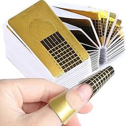 MeeTo Nail Forms, Golden Horseshoe Nail Extension Tips, Thick Paper for Acrylic Nails Art, Gel Nail Extension Forms Guide Stickers, For Gel Building Nail Art Accessories, (Pack Of 150)-image-19