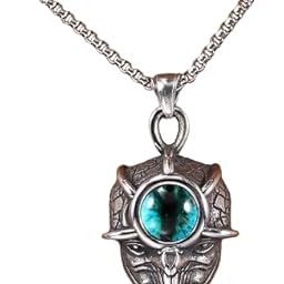 Fashion Jewellery Domineering Gothic Stainless Steel Punk Biker Pendant Necklace Skull Pendant Necklace Fashion Demon Eye Devil's Eye Necklace for Men Women Spiritual Party Jewelry-picture-17