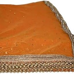 Women's Embroidered Net Dupatta (BRDO023_Orange_2.5 Meters)-image-48