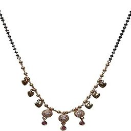 Gold Plated Mangalsutra for Women, Traditional Necklace with Heart Charms & Stone Pendants,Fashion Jewellery for Wife & Girls-image-64