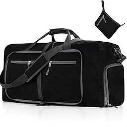 Foldable Duffle Bag, Duffle Bag For Travel, Foldable Women Duffel Bags, Foldable Travel Luggage Bag Water Proof Overnight Bag with Small Bag For Men And Women (black)-image-25