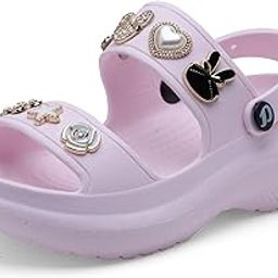 Women's Metallic Charms Fashion Slippers/Sandals With Adjustable Back Strap|Comfortable|Lightweight|Stylish & Anti-Skid|Waterproof Casual Beach Slides Mules Girls & Ladies D-533-image-43