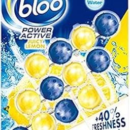 Bloo Solid Toilet Rim Block Power Active Lemon | 4 in 1 Toilet Cleaners with Anti-Limescale, Cleaning Foam, Dirt Protection and Extra Freshness | Trio Value Pack 3x50g Toilet Block-image-52