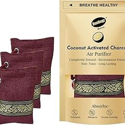 RUNBUGZ Activated Charcoal Natural Air Purifiers Dehumidifiers For Living Rooms, Bathroom, Cars, Office (Medium Maroon Pack Of 3) (100Gm Of Each), Powder-picture-14