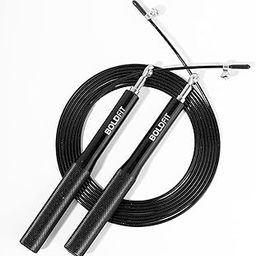 Boldfit Aluminium Skipping Rope for Men and Women Jumping Rope With Adjustable Height Speed Skipping Rope for Exercise, Gym, Sports Fitness Adjustable Jump Rope for Skipping Skip Rope - Black-58