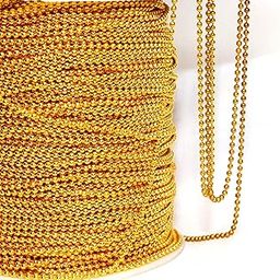 Vradah Ball Chain Gold 1.5mm for Jewelry Making (Pack of 5 Mtrs), Decorating, Craft Work, Jewellery Making Kit, Golden-image-36