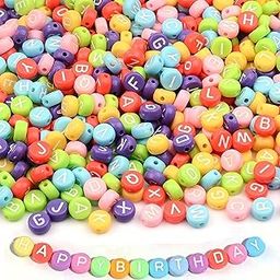 INDIKONB Alphabet Letter Round Bead 6mm | Colorful Alphabet Bead for Bracelets | Round Letter Beads for Jewelry Making, DIY Crafts, and Personalized Accessories | 650 Beads (Multicolor)-image-3