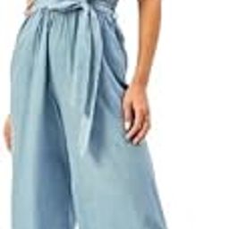 Women's & Girls Smocked Camisole Tencel Jumpsuit with Side Slits Regular Fit Western Jumpsuits.-picture-0