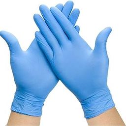 CUREPACK Pure Nitrile Gloves (Pack of 100) Powder Free Gloves, Disposable, Non Tearable (Blue) (Large)-24