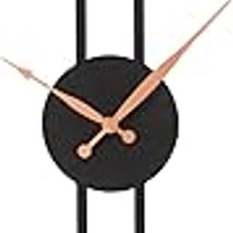 ARTYPILLAR Iron Long Pattern Open Dial Wall Clock Analog Clock for Living Room Bedroom Office (24 Inch, Black)-image-3